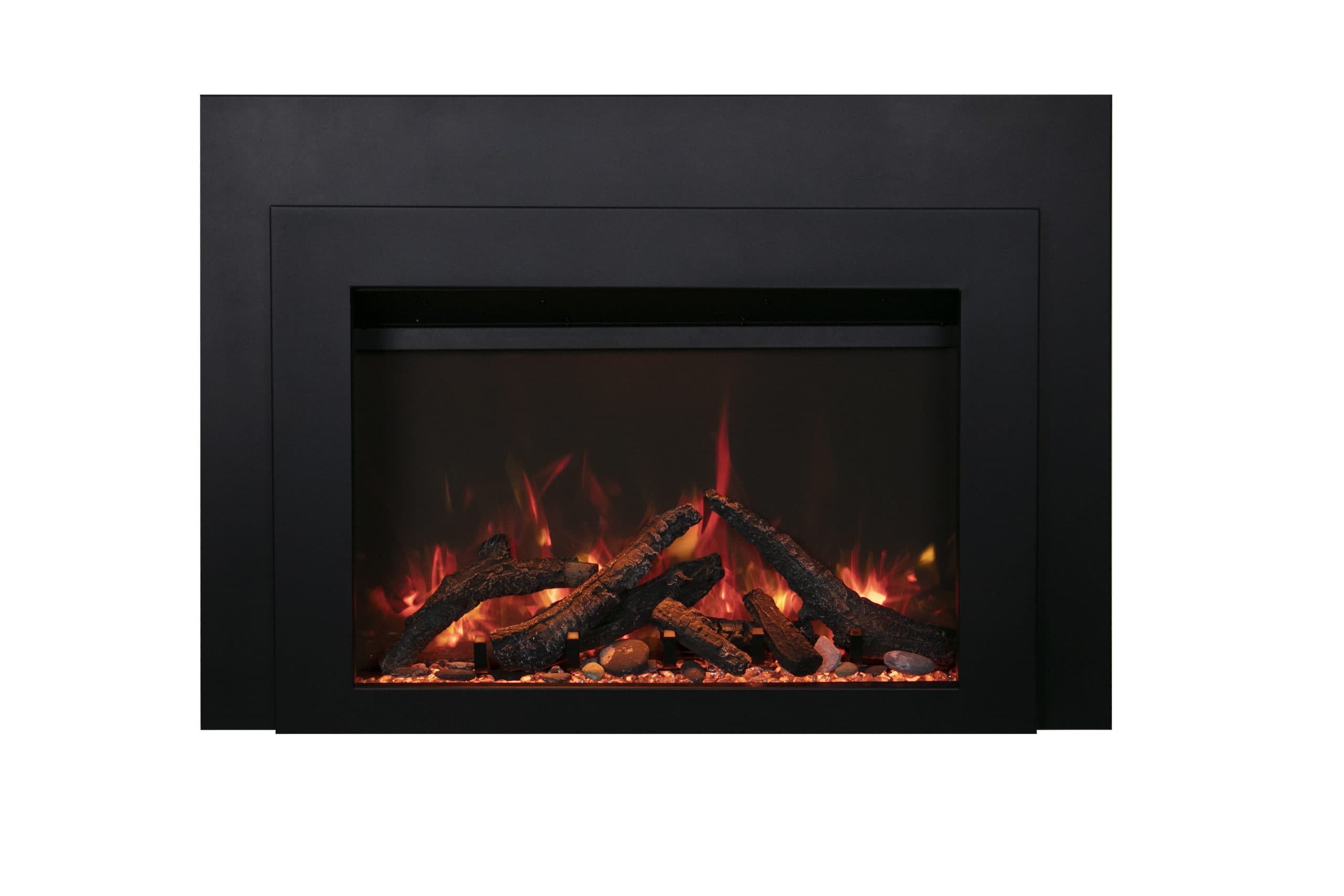 INS-FM34 with optional oak logs and orange and yellow flames
