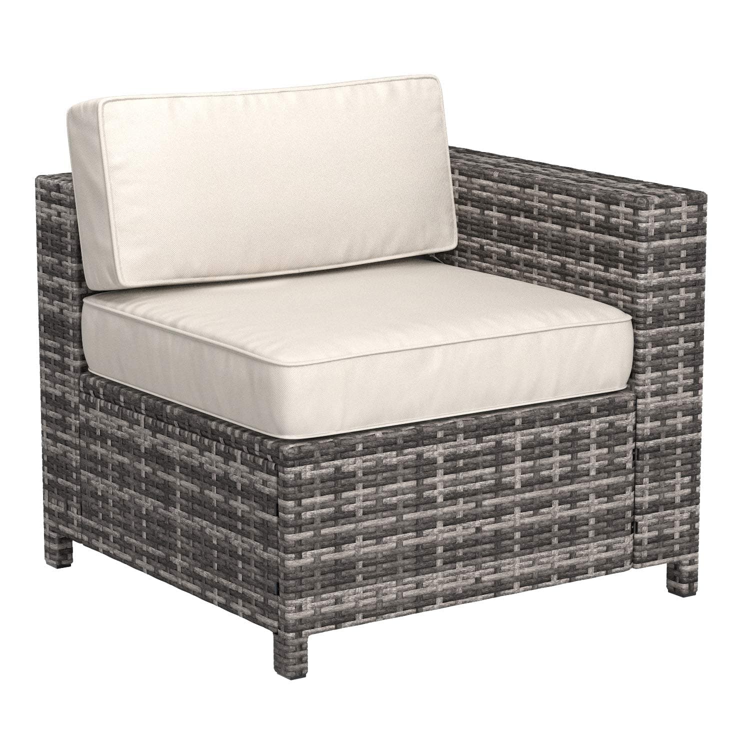 Amazon Basics 5-Piece PE Wicker Rattan Sectional Furniture Outdoor Patio Set — included corner chair.