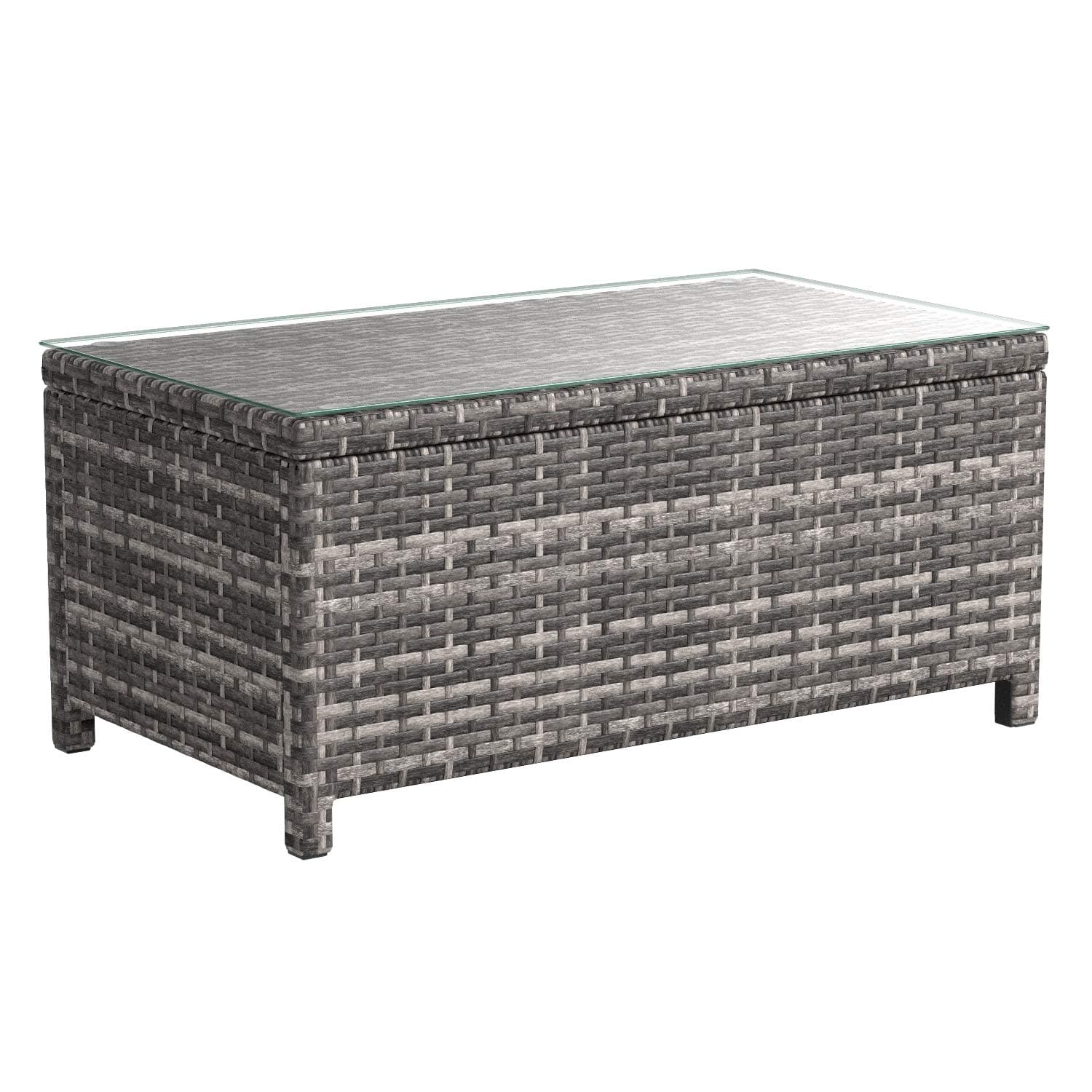 Amazon Basics 5-Piece PE Wicker Rattan Sectional Furniture Outdoor Patio Set — included coffee table.