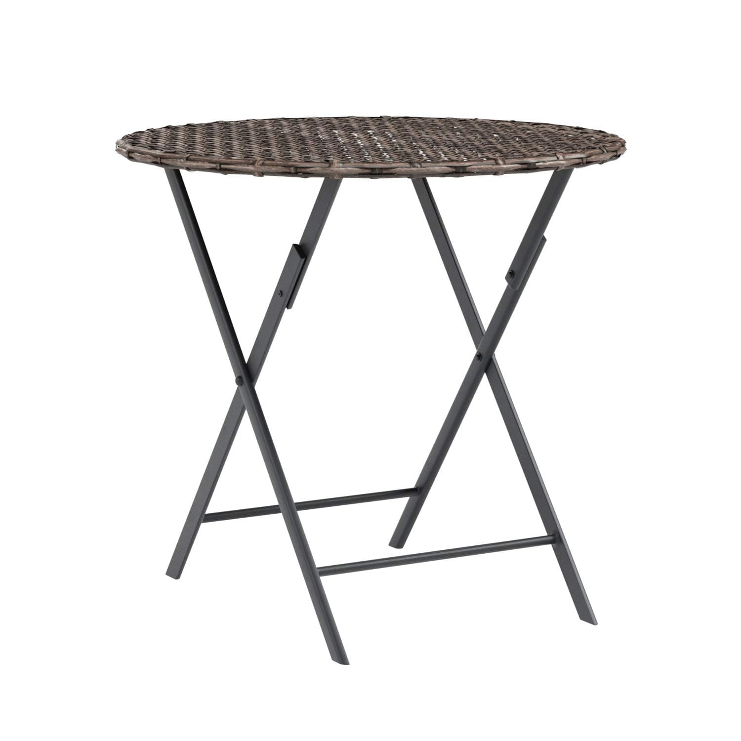 Amazon Basics 3 Piece Patio Rattan PE Wicker Lounger Chair and Table Set — included round side table.