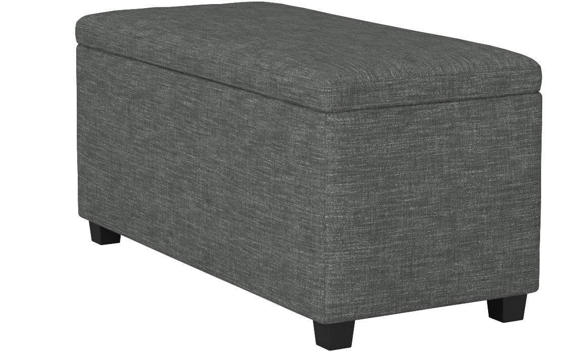 AmazonBasics Storage Bench Ottoman, Charcoal — Charcoal, alternate front view