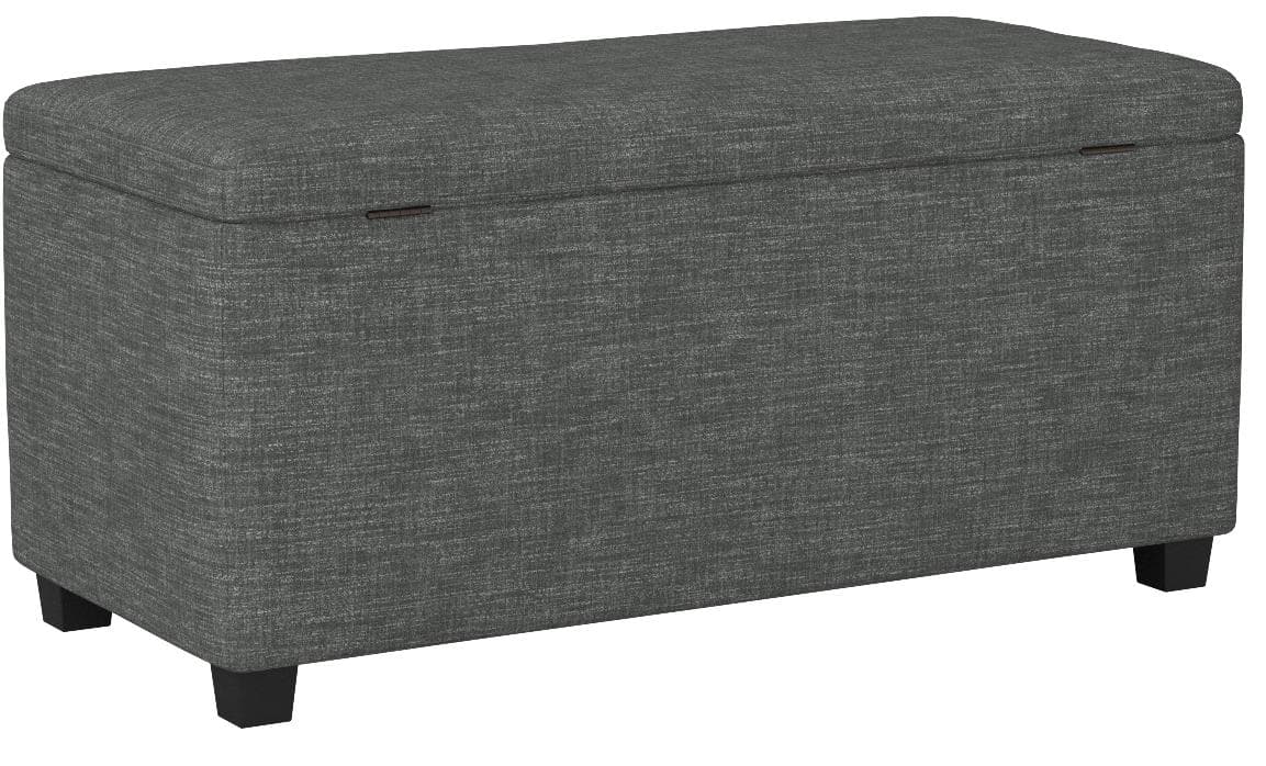 AmazonBasics Storage Bench Ottoman, Charcoal — Charcoal, rear view