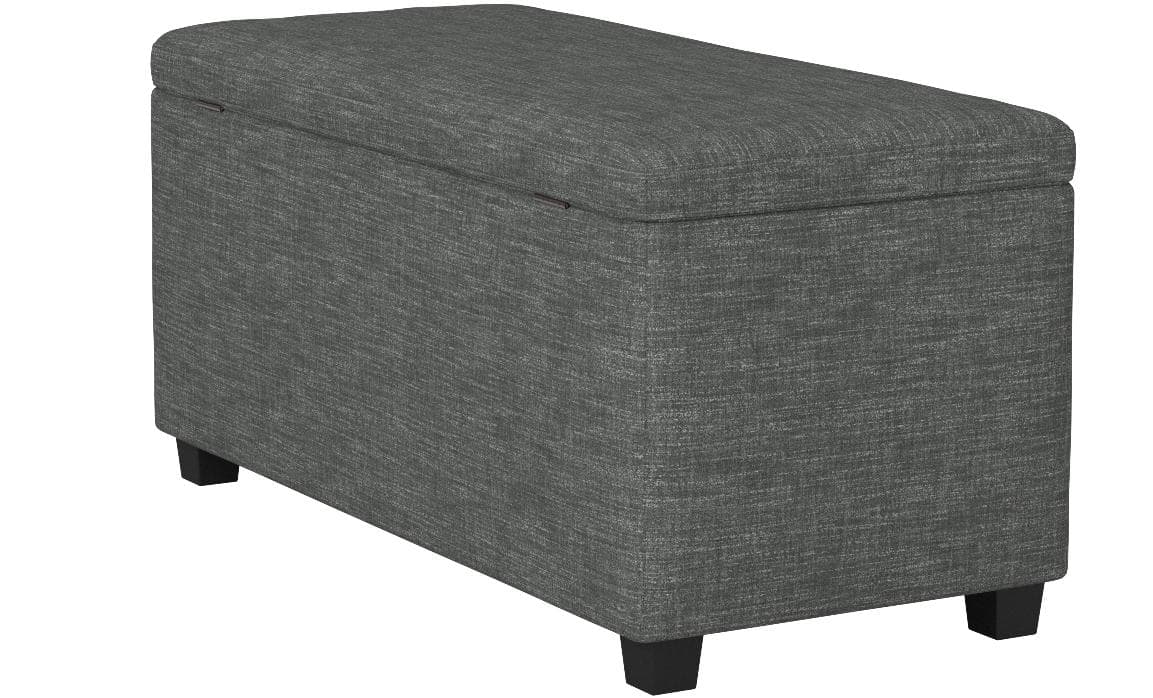 AmazonBasics Storage Bench Ottoman, Charcoal — Charcoal, opposite rear view
