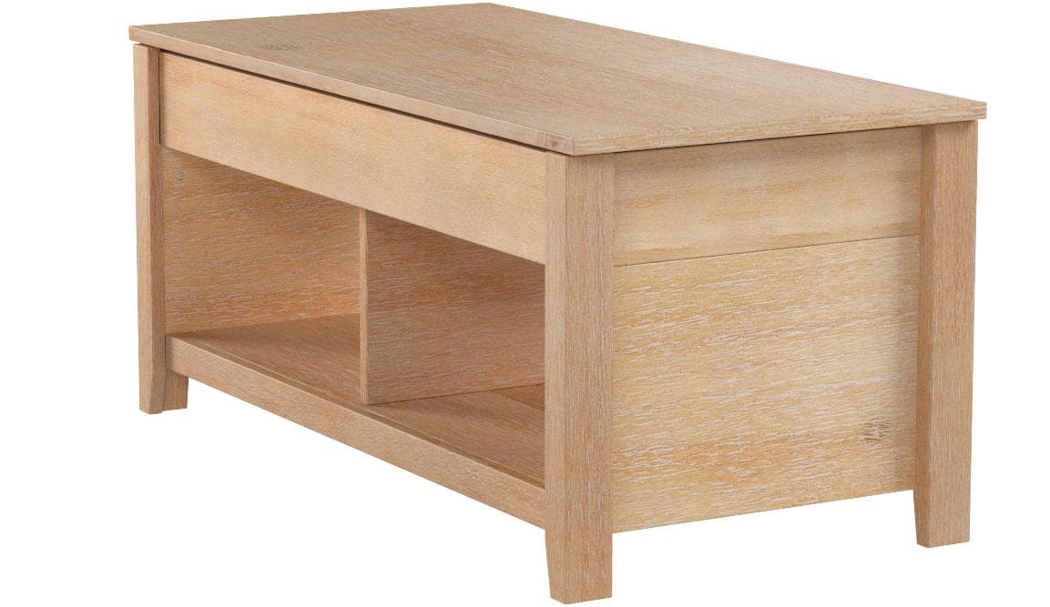 AmazonBasics Lift-Top Storage Coffee Table, Natural — Natural, alternate front view