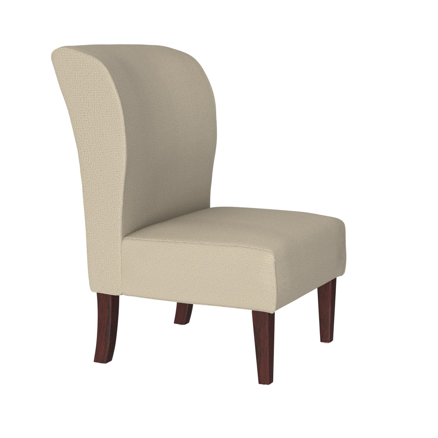 Stone & Beam Lummi chair in Shell upholstery, front three-quarter view.