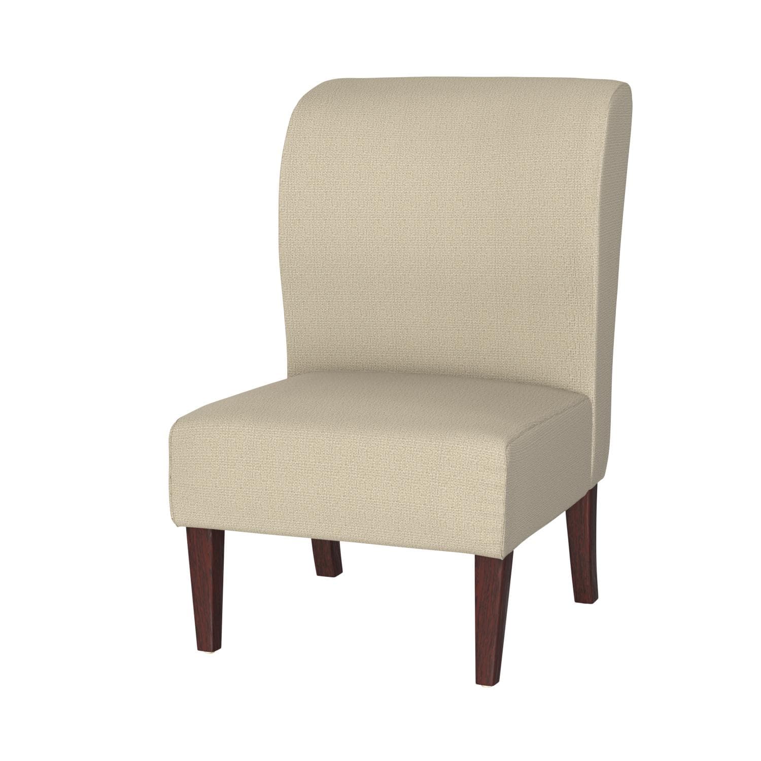 Stone & Beam Lummi chair in Shell upholstery, opposite front three-quarter view.