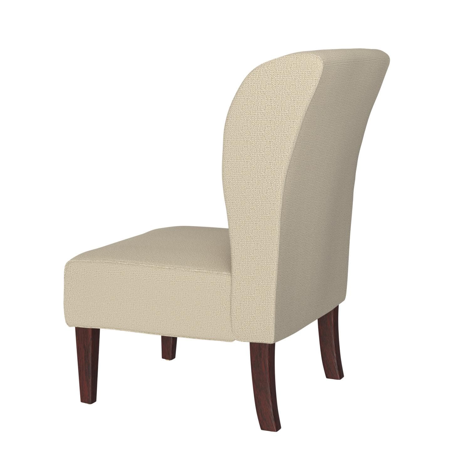 Stone & Beam Lummi chair in Shell upholstery, rear three-quarter view.