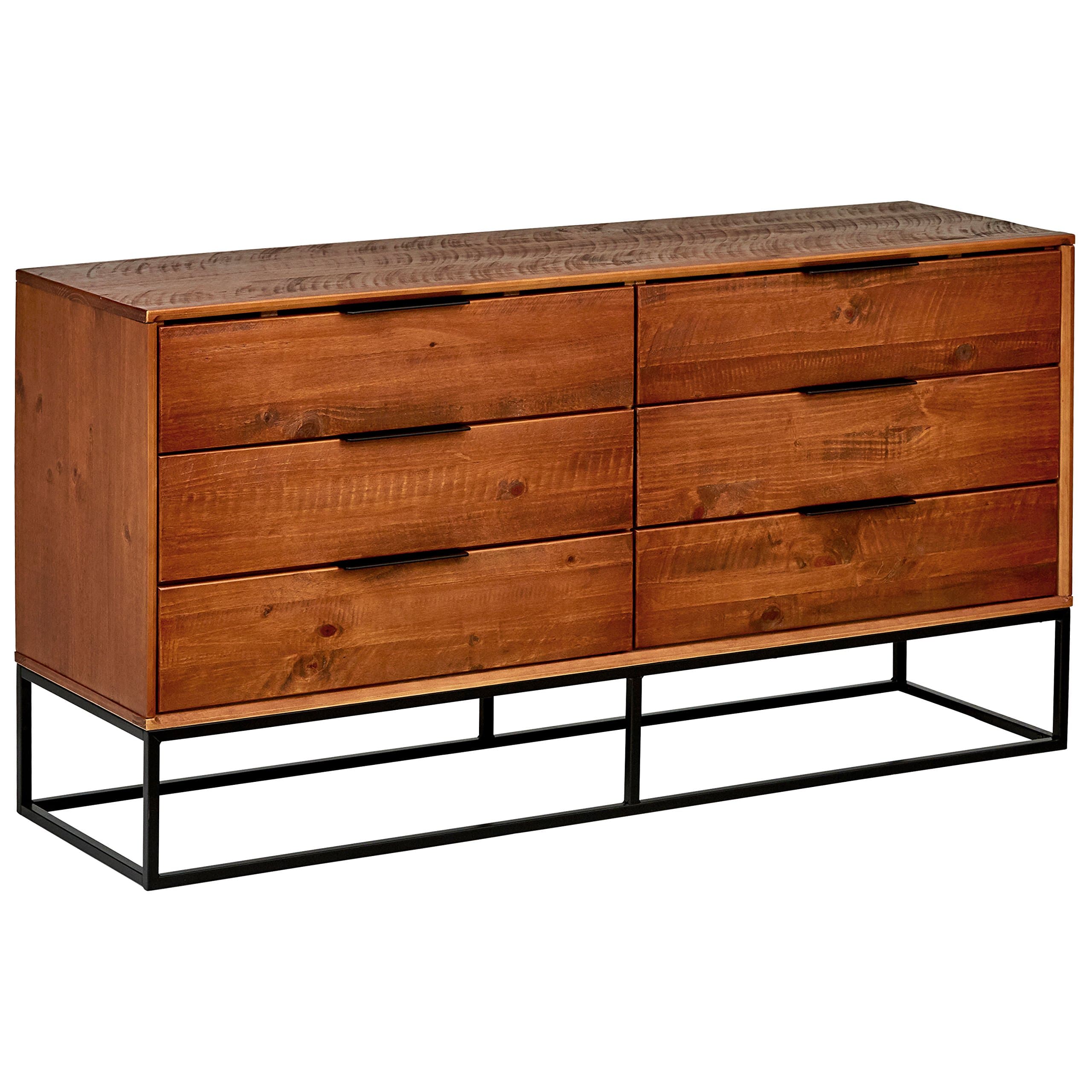 Rivet Stark six-drawer dresser in Warm Espresso, studio product view.