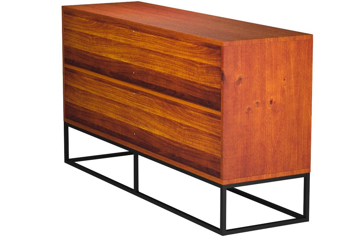 Rivet Stark six-drawer dresser in Warm Espresso, opposite rear three-quarter view.