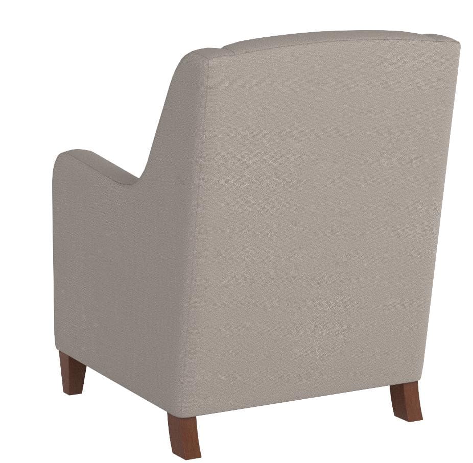 Ravenna Home Radford upholstered accent chair, rear three-quarter view.