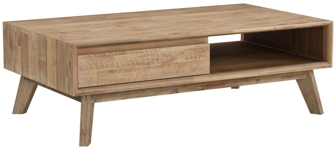 Stone & Beam Rylee coffee table in Mixed Gray, front long-side view.