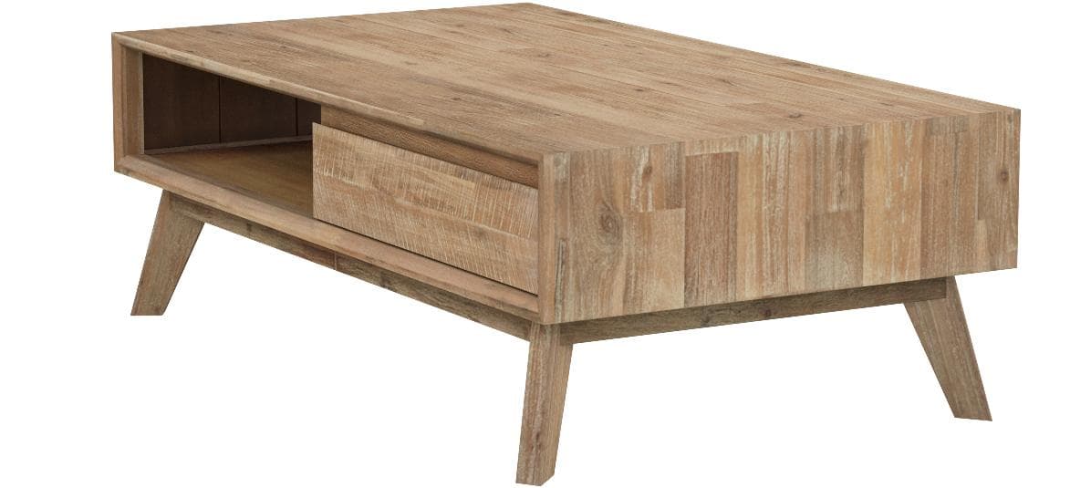 Stone & Beam Rylee coffee table in Mixed Gray, opposite end three-quarter view.
