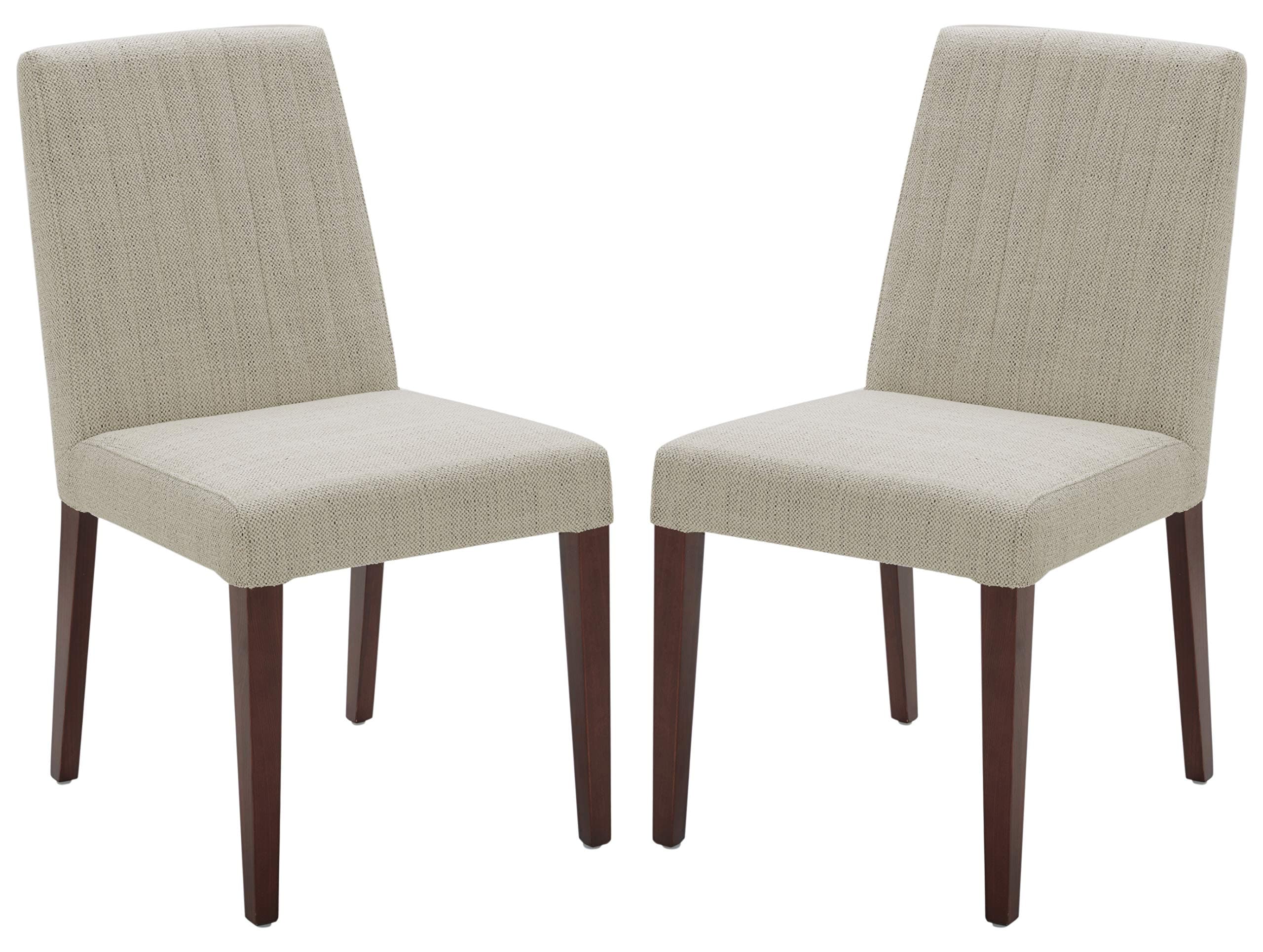 One ivory Rivet channel-back dining chair from the set of two, studio product view.