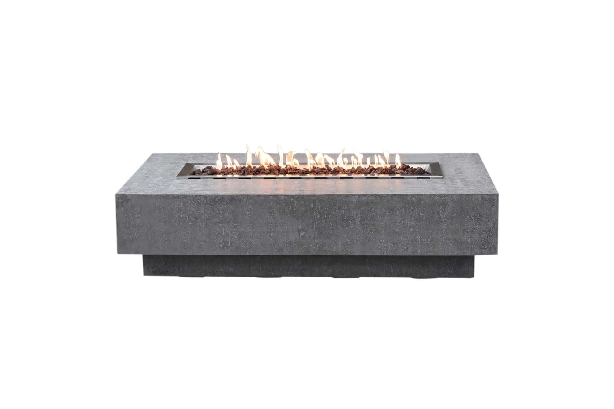 Hampton rectangular fire table with flames