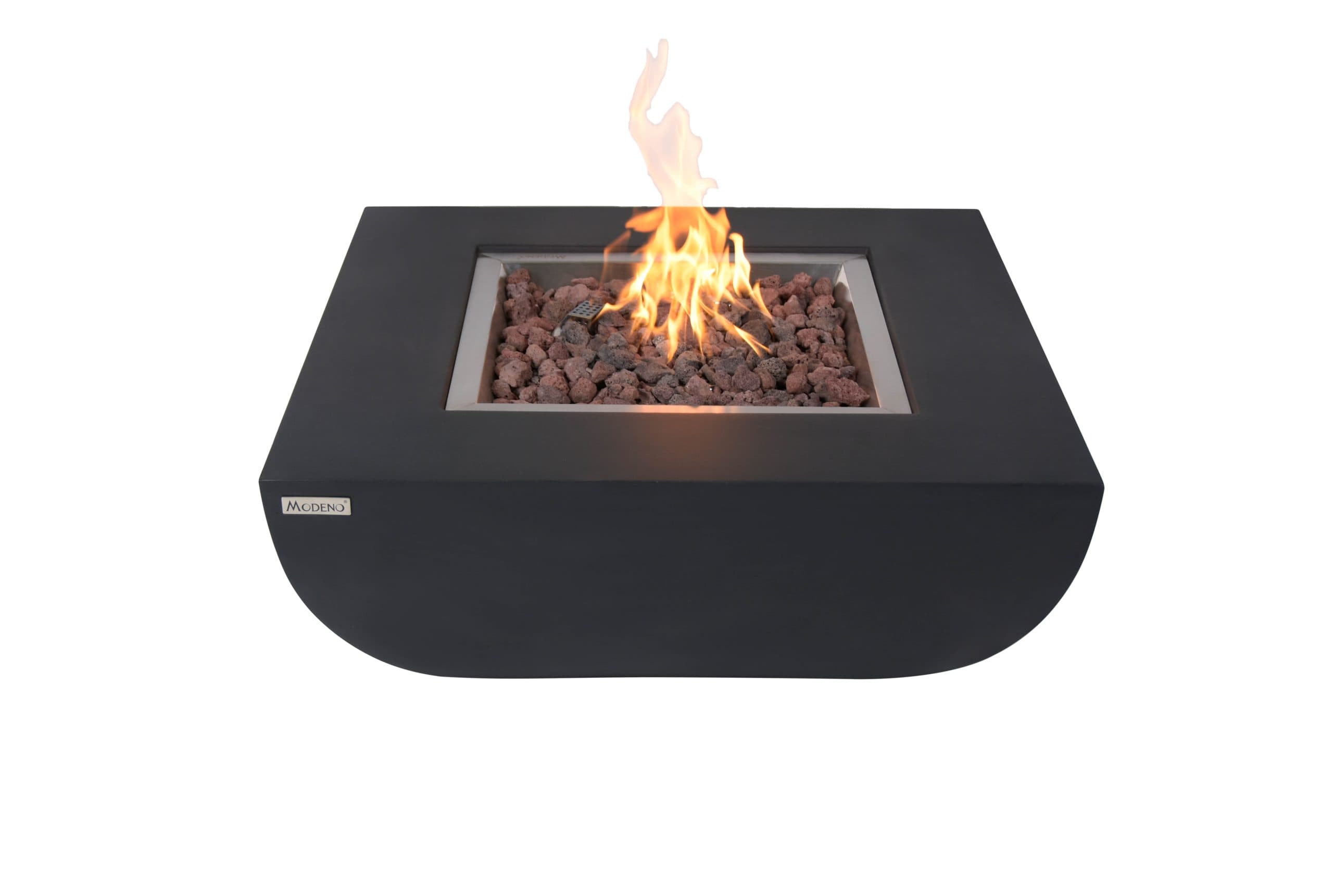 Aurora square fire bowl with flames