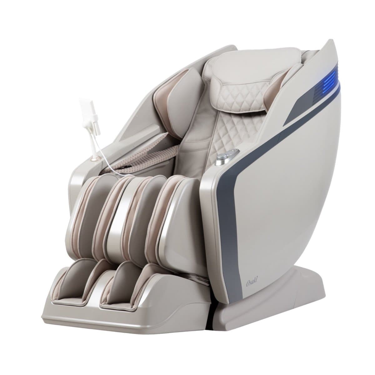 Osaki Ai Monarch LE Massage Chair — Taupe finish, three-quarter view