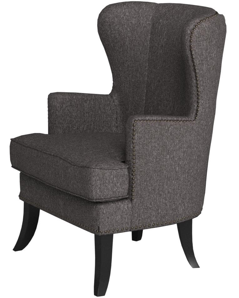 Ravenna Home Valmay Wingback Nailhead Trim Accent Chair Gray — Gray, alternate front view