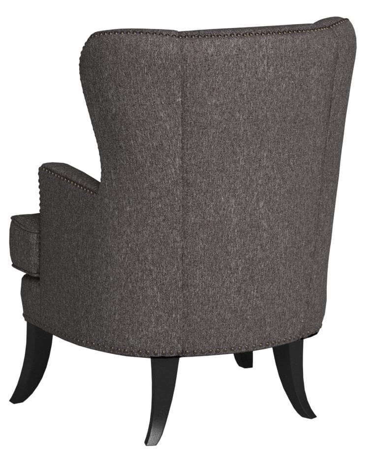 Ravenna Home Valmay Wingback Nailhead Trim Accent Chair Gray — Gray, rear view