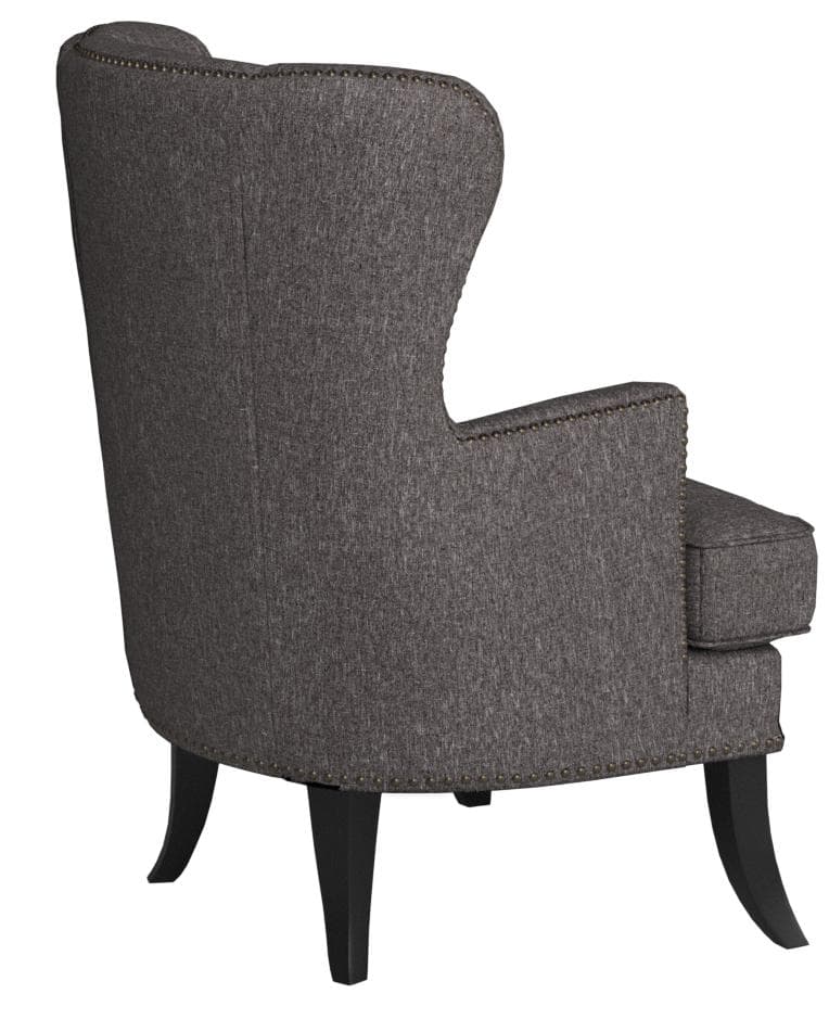 Ravenna Home Valmay Wingback Nailhead Trim Accent Chair Gray — Gray, opposite rear view