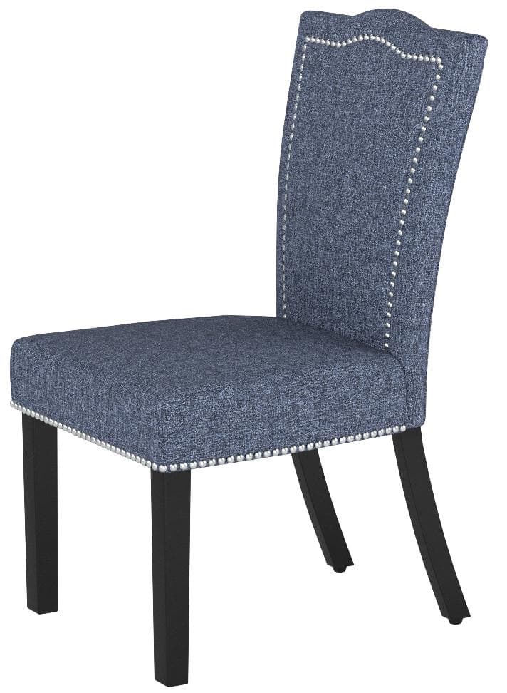 Ravenna Home Modern Dining Chair, 37.6 Inch Height, Denim Blue — Denim Blue, alternate front view