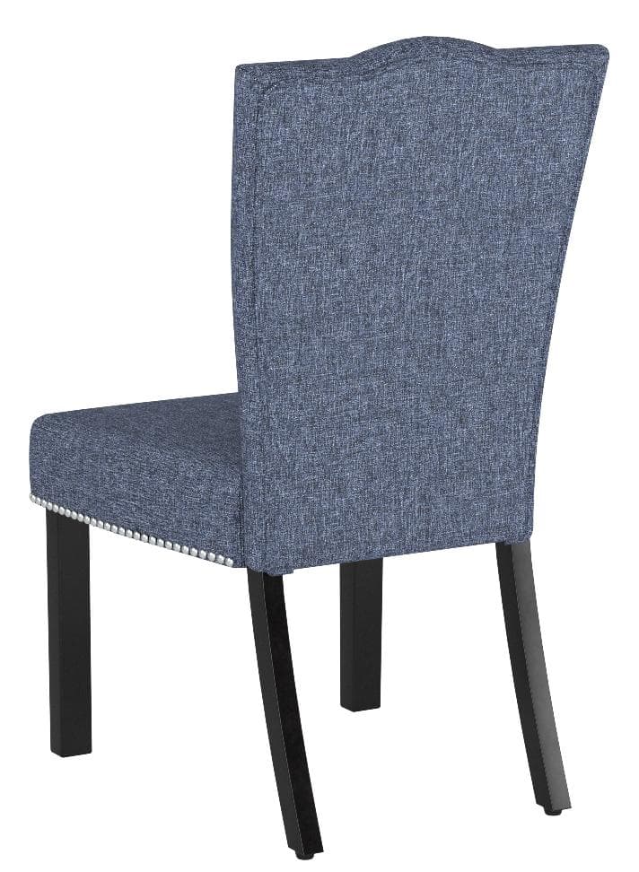 Ravenna Home Modern Dining Chair, 37.6 Inch Height, Denim Blue — Denim Blue, rear view