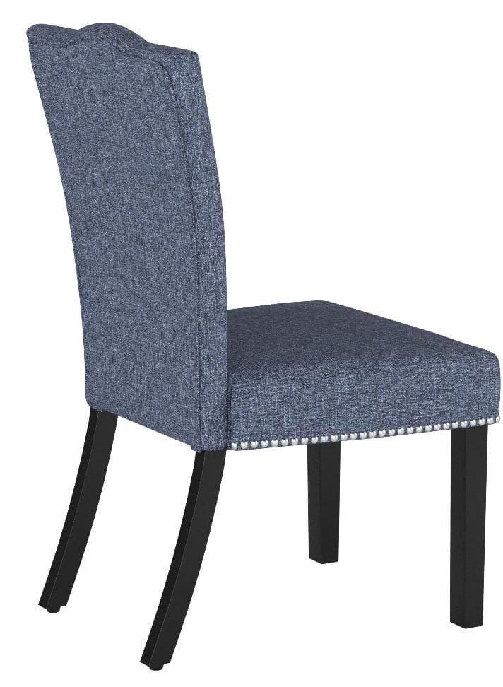 Ravenna Home Modern Dining Chair, 37.6 Inch Height, Denim Blue — Denim Blue, opposite rear view