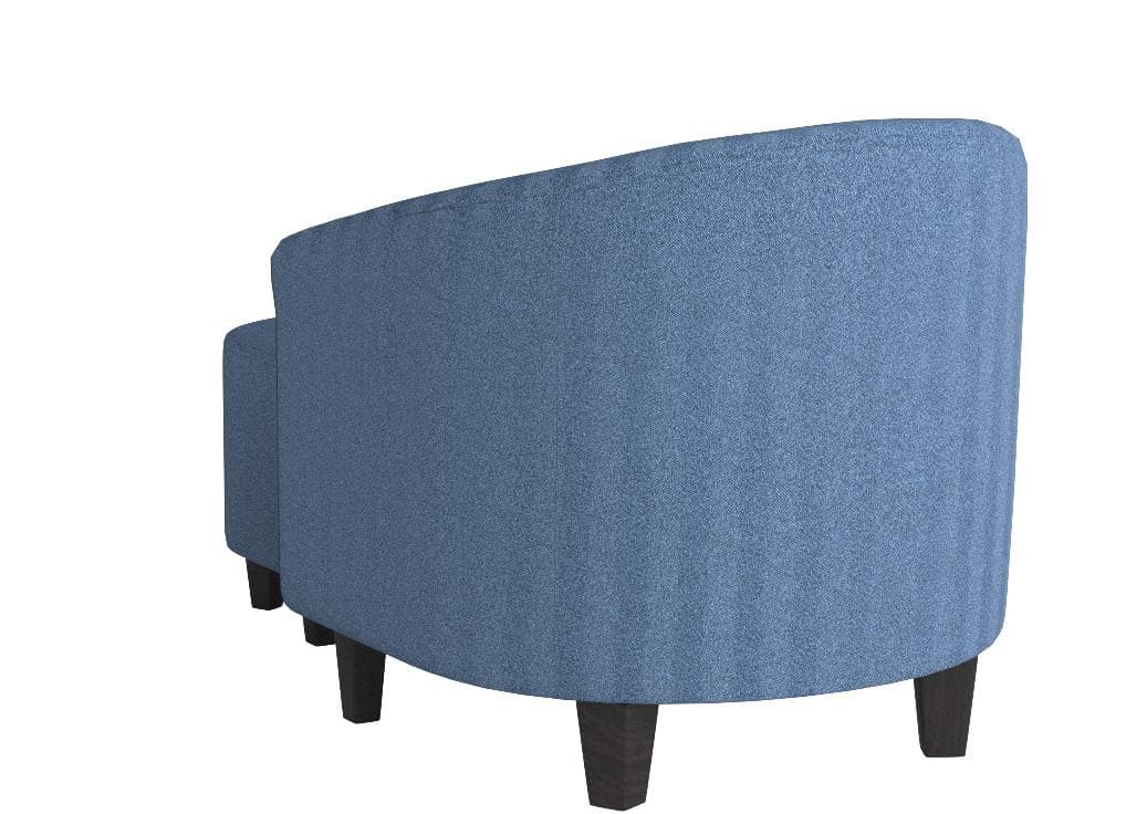 Ravenna Home Connor Curved Back Club Accent Chair with Ottoman Navy — Navy, rear view