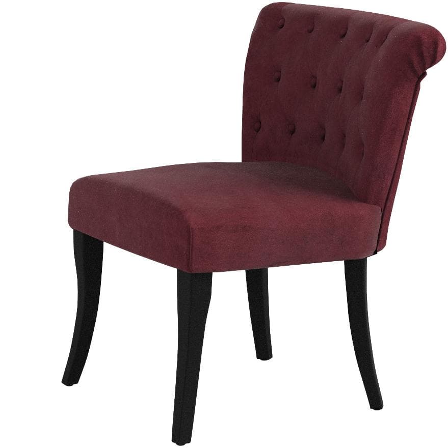 Ravenna Home Tufted Armless English Roll Traditional Accent Chair Merlot Red — Merlot, alternate front view