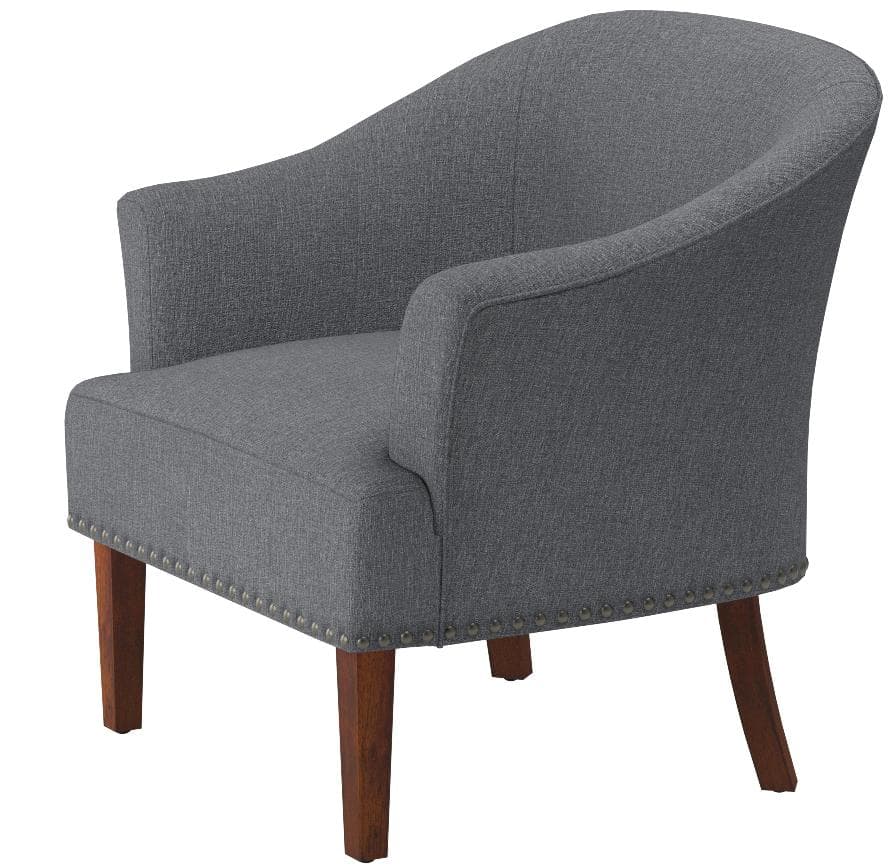 Ravenna Home Ryleigh Rounded Mid-Century Barrel Accent Chair Charcoal Grey — Charcoal Grey, alternate front view