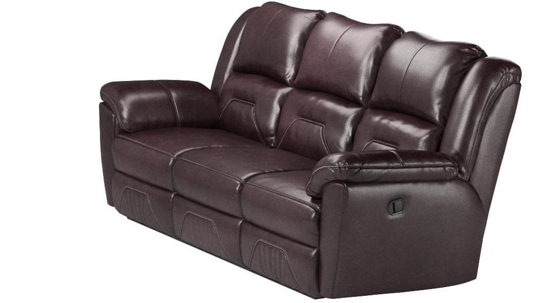 Ravenna Home Maplewood Reclining Sofa Leather, Dark Roast — Dark Roast, alternate front view