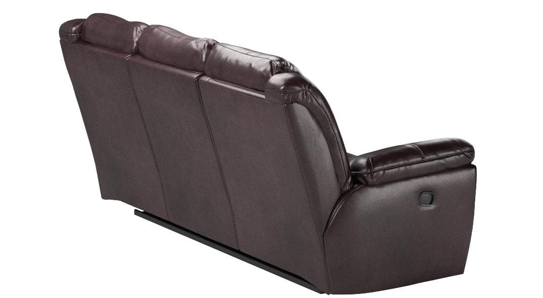 Ravenna Home Maplewood Reclining Sofa Leather, Dark Roast — Dark Roast, opposite rear view