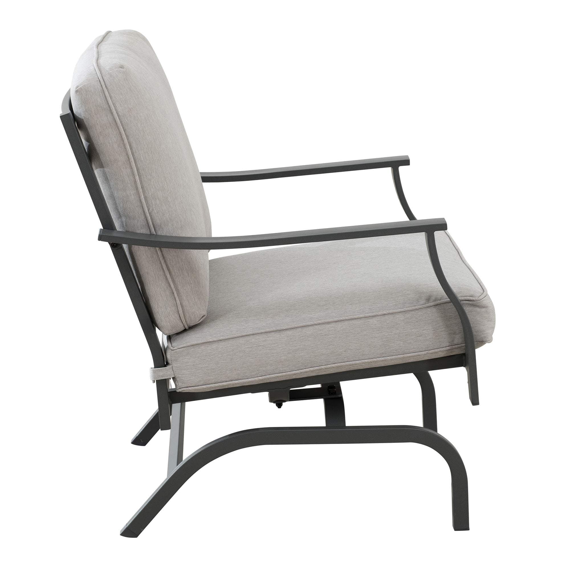 Ravenna Home Archer Steel-Framed Outdoor Patio Deep-Seat Chairs, Set of 2, 31"W, Gray — single chair in profile.