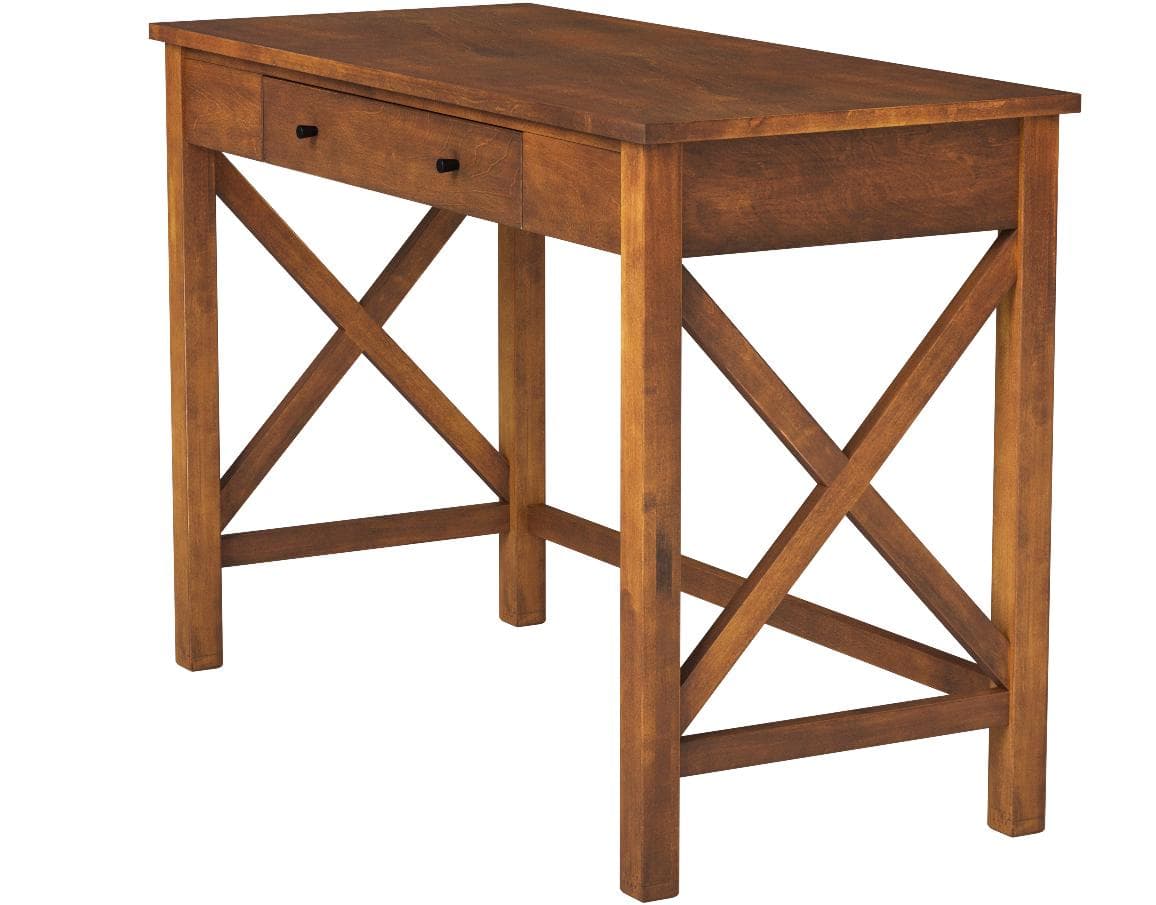 Ravenna Home Classic Two-Drawer Desk Walnut — Walnut, alternate front view