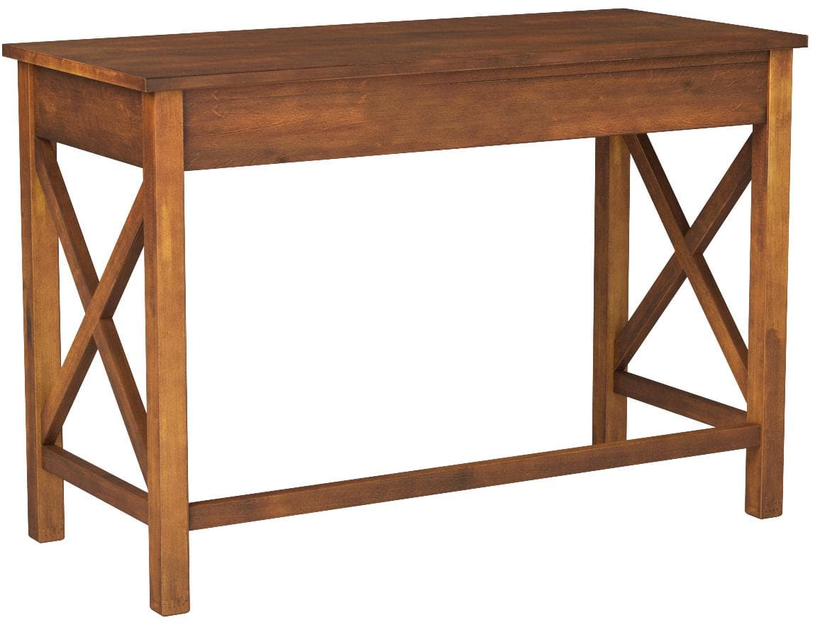 Ravenna Home Classic Two-Drawer Desk Walnut — Walnut, rear view