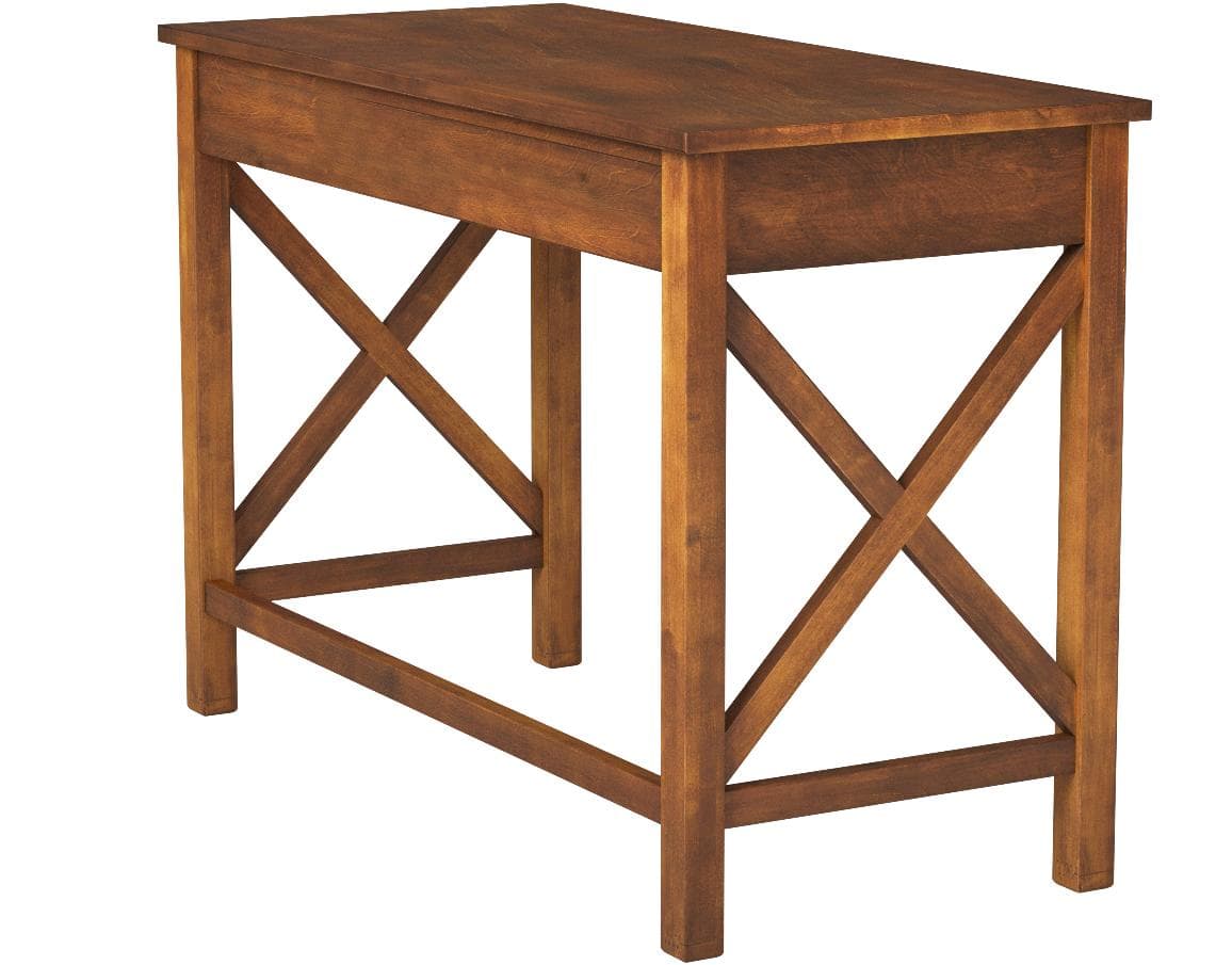 Ravenna Home Classic Two-Drawer Desk Walnut — Walnut, opposite rear view