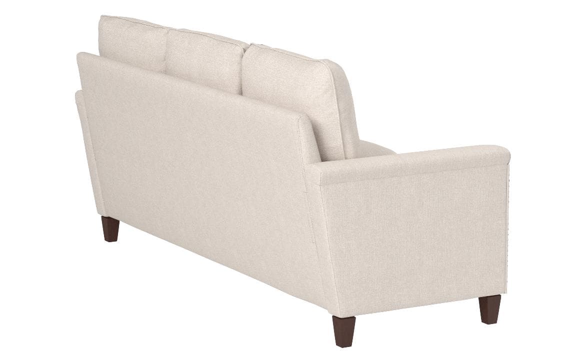 Ravenna Home Raymond Casual Nailhead Trim Sofa Beige — Beige, opposite rear view