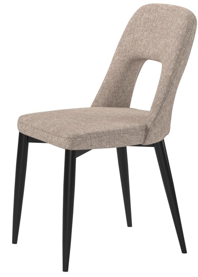Rivet Florence Mid-Century Modern Wide Open-Back Accent Kitchen Dining Chairs Grey, Set of 2 — Grey, alternate front view; one chair from the two-chair set