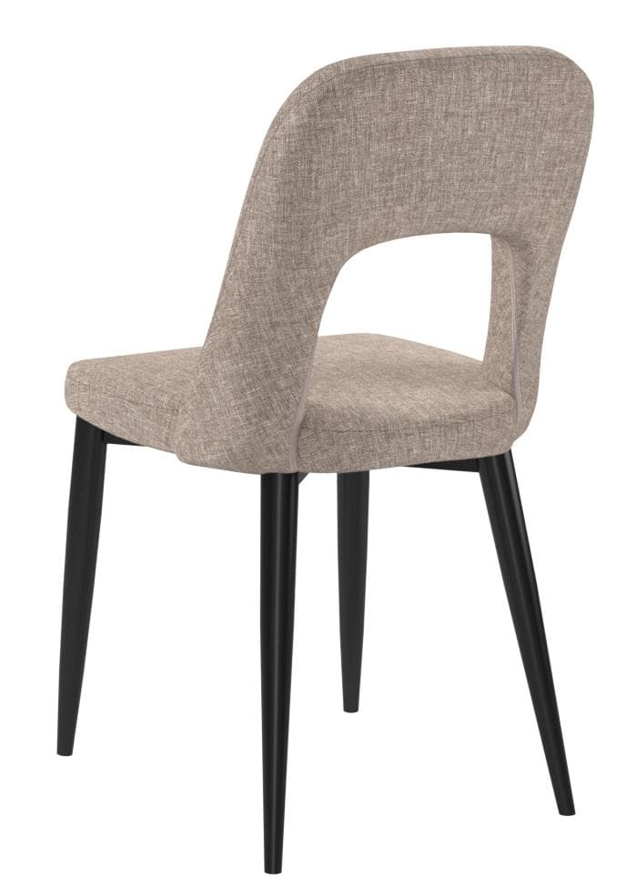 Rivet Florence Mid-Century Modern Wide Open-Back Accent Kitchen Dining Chairs Grey, Set of 2 — Grey, rear view; one chair from the two-chair set
