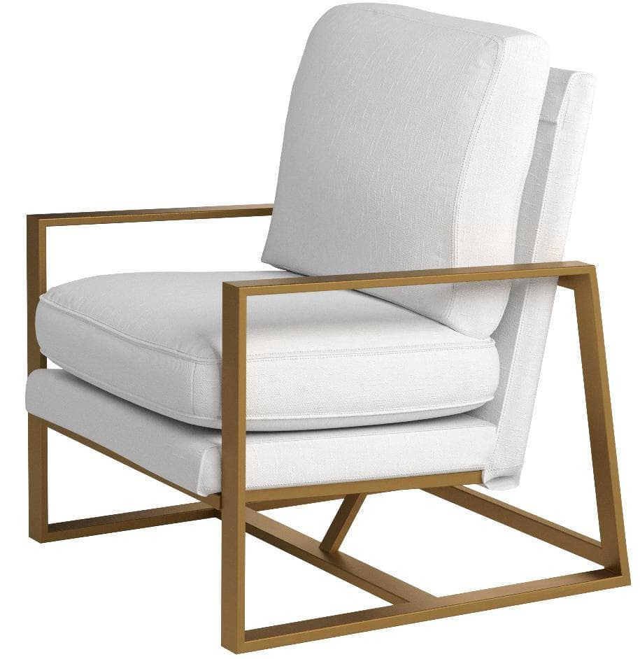 Rivet Charlotte Mid-Century Modern Upholstered Gold Accent Chair Natural — Natural, alternate front view