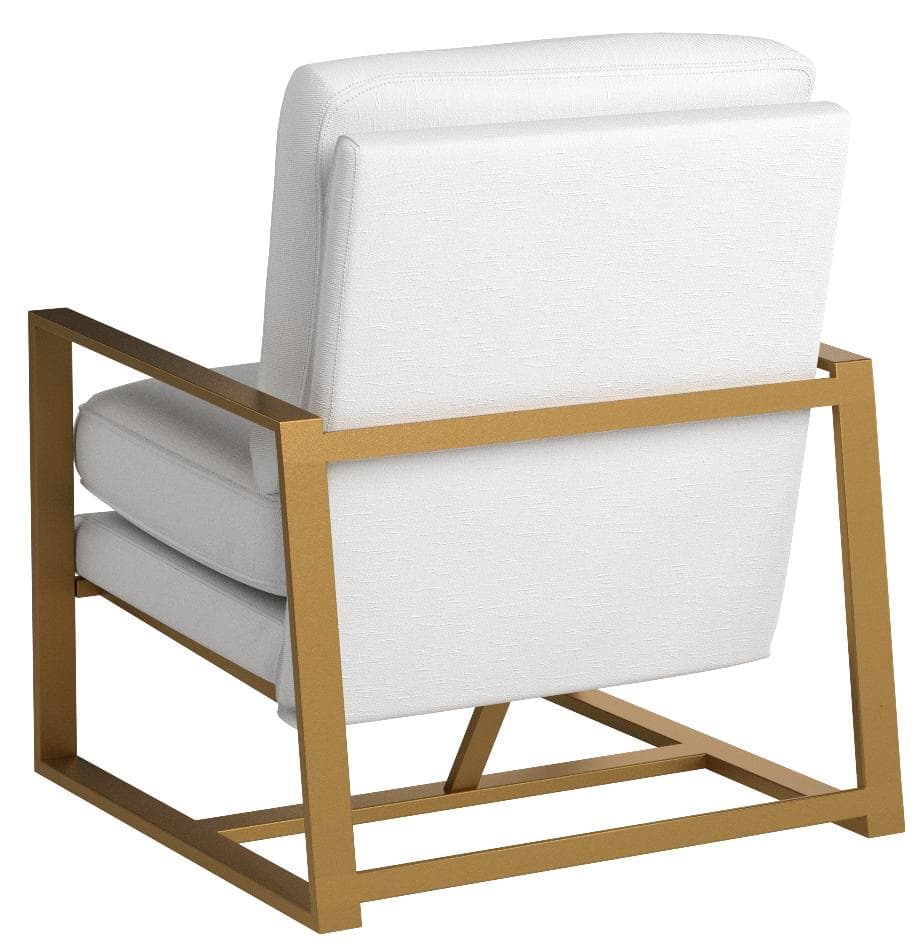 Rivet Charlotte Mid-Century Modern Upholstered Gold Accent Chair Natural — Natural, rear view