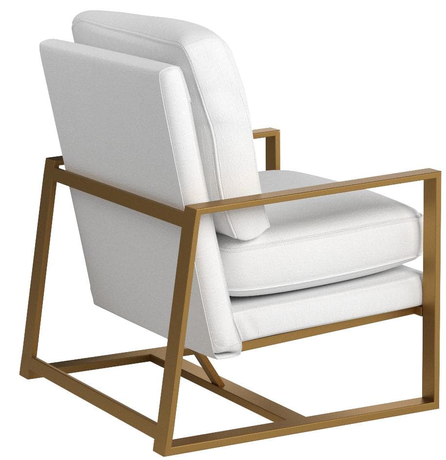 Rivet Charlotte Mid-Century Modern Upholstered Gold Accent Chair Natural — Natural, opposite rear view