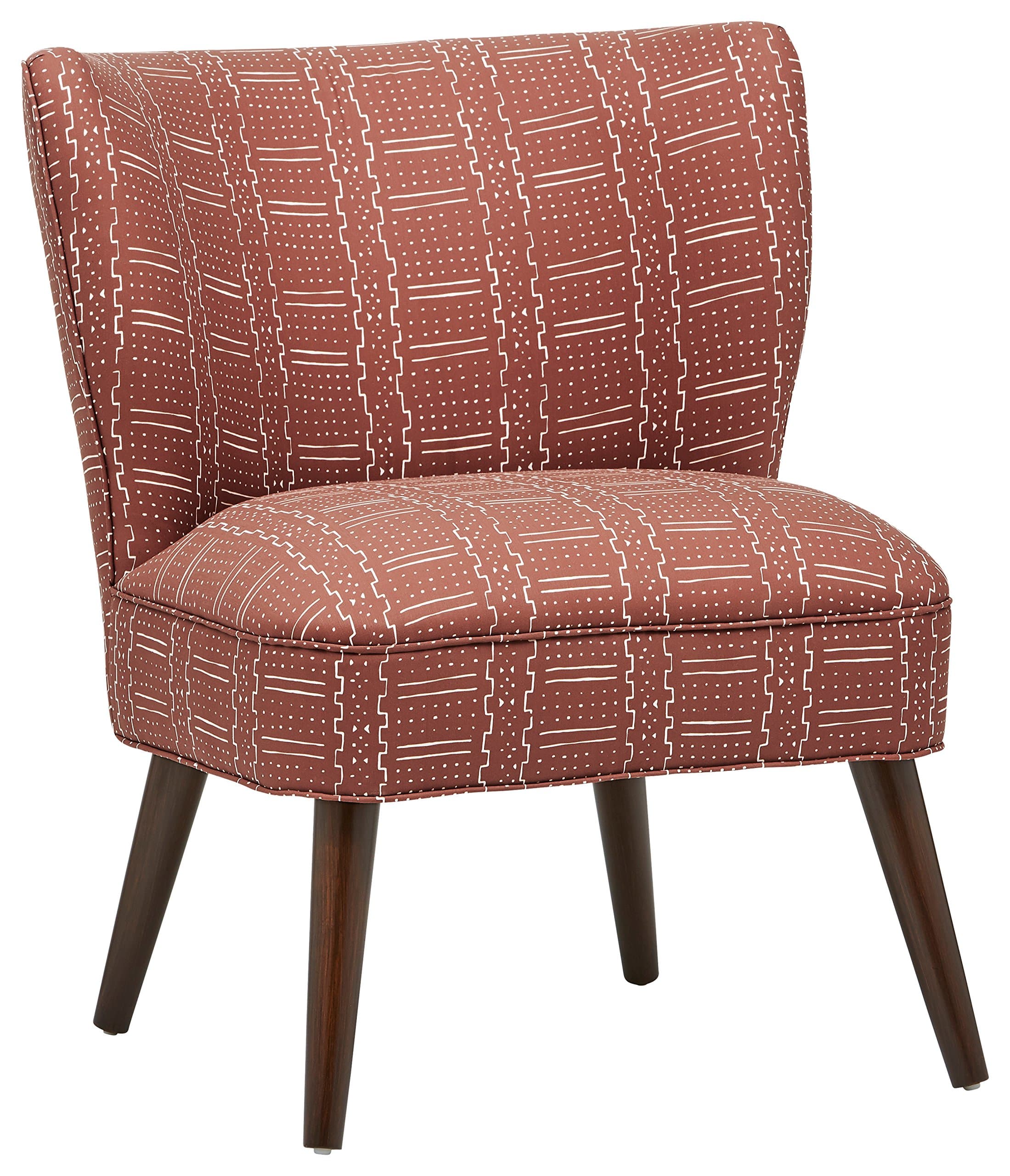 Rivet SoDo Round Back Modern Accent Chair, Orange — Orange, front three-quarter view