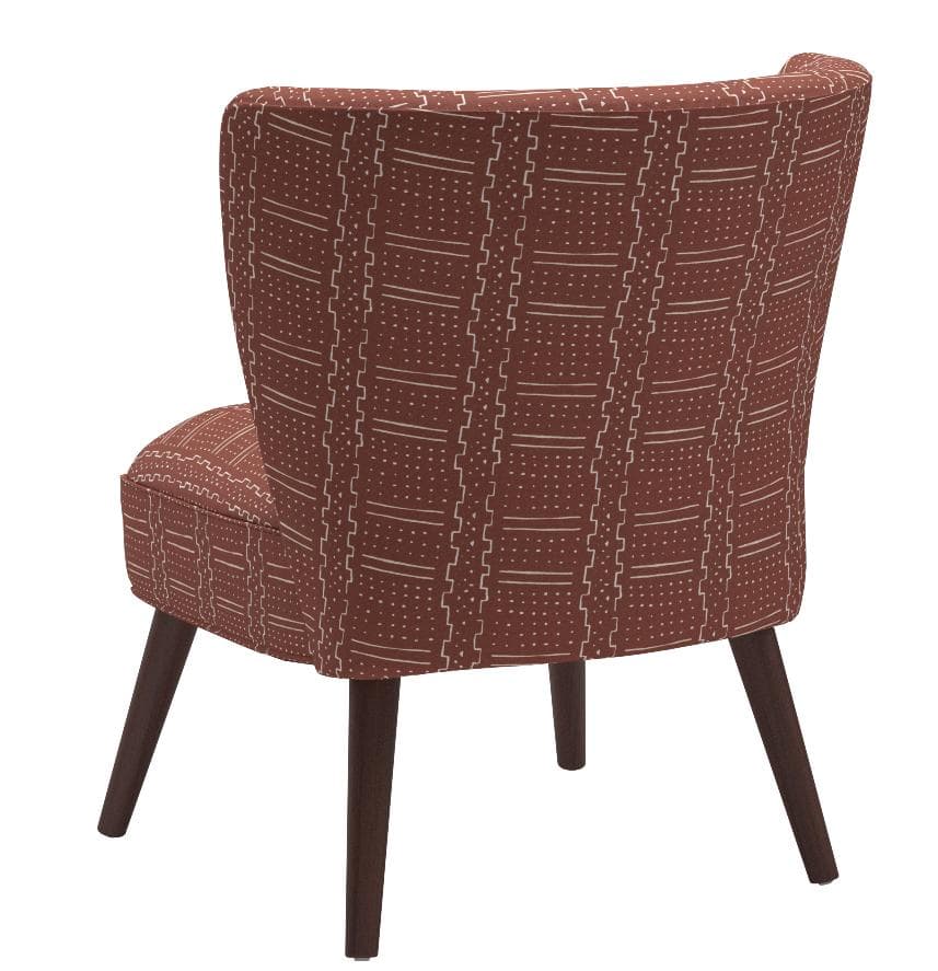 Rivet SoDo Round Back Modern Accent Chair, Orange — Orange, rear view