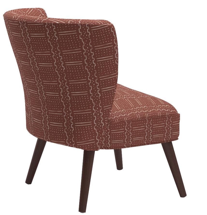 Rivet SoDo Round Back Modern Accent Chair, Orange — Orange, opposite rear view