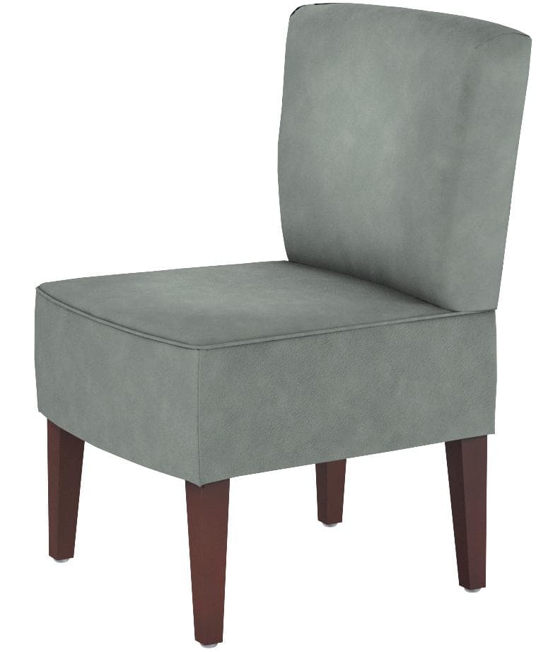 Rivet Ashworth Armless Velvet Accent Chair Smoky Teal — Smoky Teal, alternate front view
