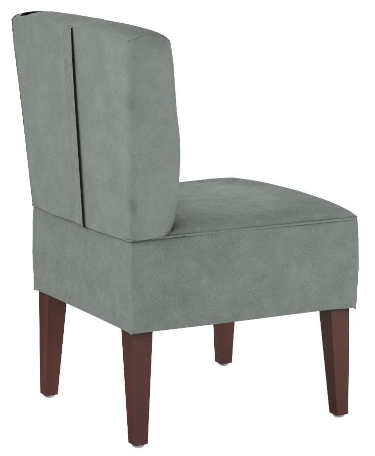 Rivet Ashworth Armless Velvet Accent Chair Smoky Teal — Smoky Teal, opposite rear view