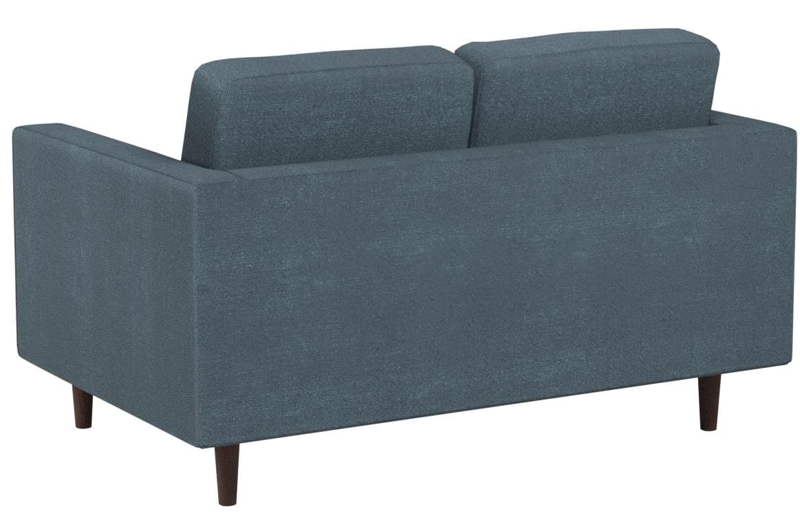Rivet Revolve Modern Upholstered Loveseat Sofa Denim Blue — Denim, rear view
