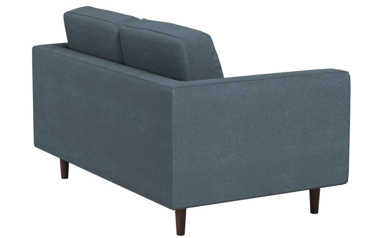 Rivet Revolve Modern Upholstered Loveseat Sofa Denim Blue — Denim, opposite rear view