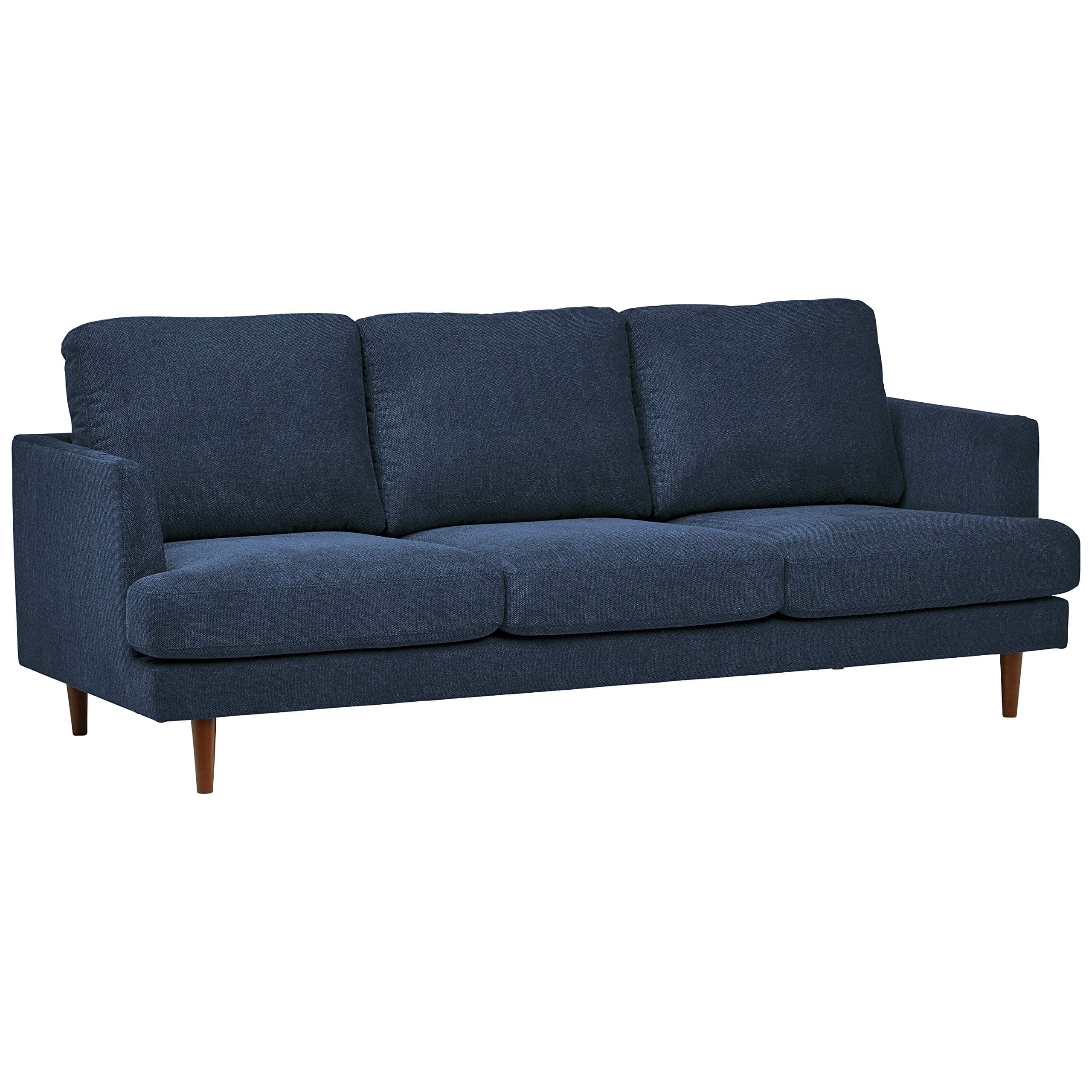 Rivet Goodwin Modern Sofa Navy Blue — Navy Blue, front three-quarter view