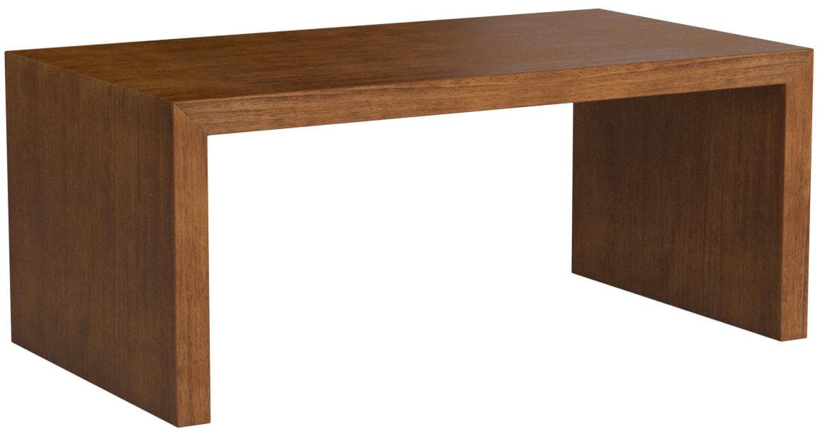 Rivet Modern Coffee Table Pine Veneer and Natural Wood — Natural, rear view
